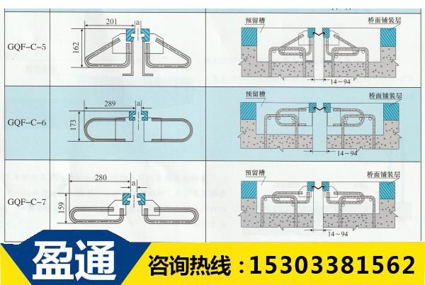 GQF-C型橋梁伸縮縫結(jié)構(gòu)圖 GQF-C型橋梁伸縮縫結(jié)構(gòu)圖